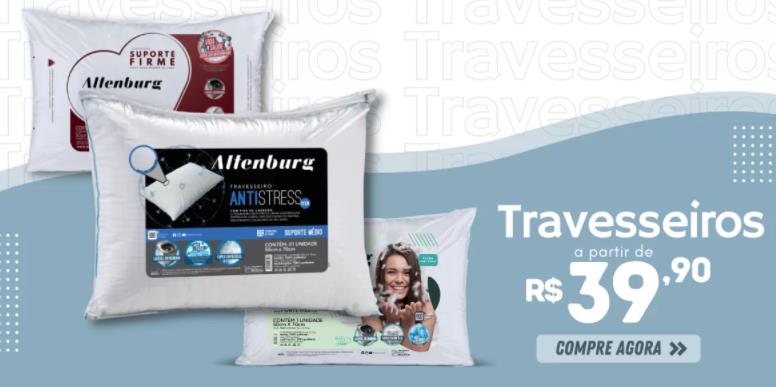 Promoção de travesseiros a partir de R$ 39,90 com desconto MeuLar Magazine - promo travesseiros meular magazine