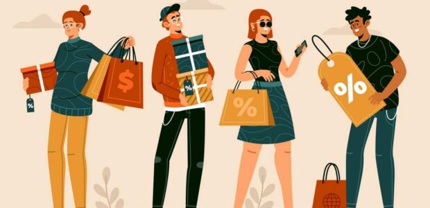 Lojas mais confiáveis para comprar na Black Friday e aproveitar os descontos - Guias arte pessoas comprando na black friday