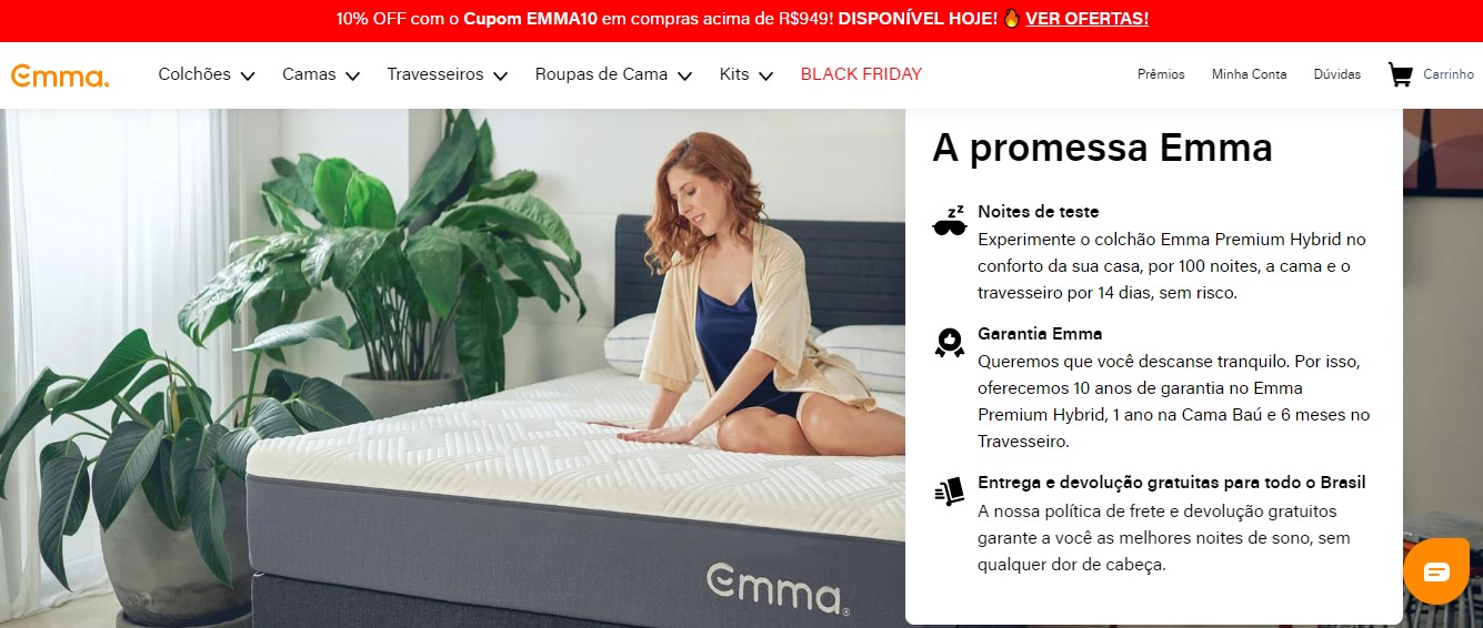 Aproveite os códigos promocionais do PegaDesconto para comprar colchões Emma pagando mais barato