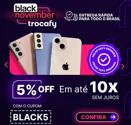 Imagem de chamada para a promoção de Black Friday no Trocafy