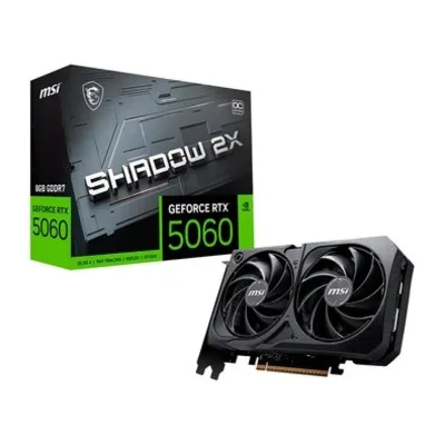 Placa de Vídeo MSI RTX 5060 Shadow 2X OC NVIDIA GeForce, 8GB, GDDR7 - MSI - KaBuM
