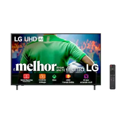 Smart TV 4K 50″ LG Ultra HD 50UA8550PSA com Processador a7 Gen8 AI, Otimizador de Jogos, Wi-Fi, Bluetooth, webOS 25 e Controle Smart Magic - LG - Casas Bahia