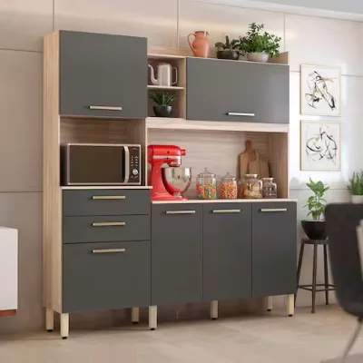 Armário de Cozinha Compacta Demóbile Savoy com 6 Portas, 2 Gavetas e 2 Prateleiras – 178cm de largura - Demóbile - Casas Bahia