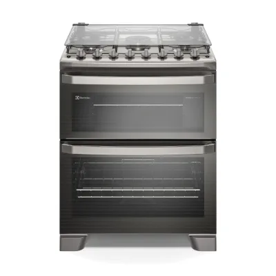 Fogão 5 bocas Electrolux Cinza Experience com Duplo Forno, PerfectCook360 e Vapor Bake (FE5DC) - Electrolux - Electrolux