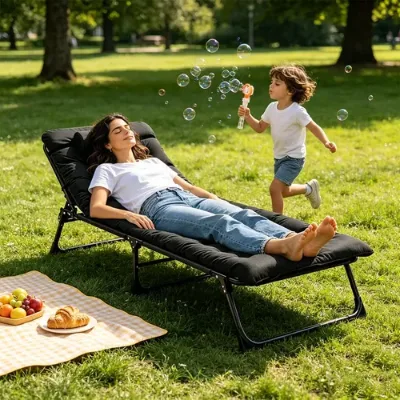 Cama Dobrável Portátil Confortável Para Acampamento Jm - Relaxmedic - Mercado Livre