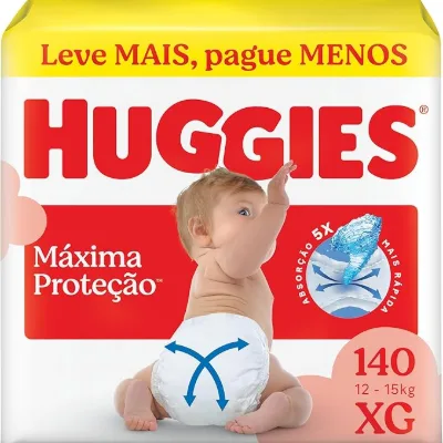 Fralda Descartável Huggies Máxima Proteção Tamanho XG 140 unidades – aberta com tecnologia Xtra-Flex - Huggies - Amazon