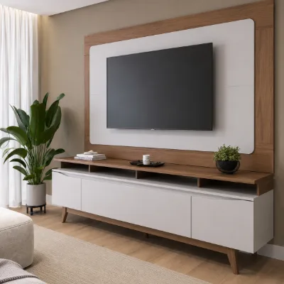 Rack Flynt com Painel Oslo para TV até 75” 3 Portas 219 cm - Móveis Província - Homedock