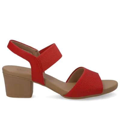Sandália Salto Bloco Couro Rosa Elástico - Usaflex - Usaflex