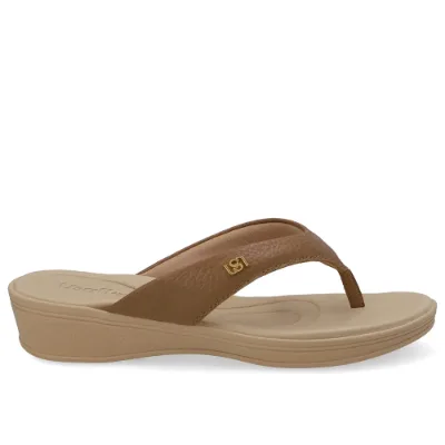 Chinelo Salto Plataforma Couro Marrom - Usaflex - Usaflex