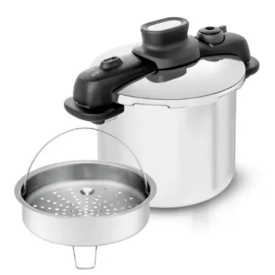 Panela de Pressão com Cesto em Inox Fundo Triplo 7 Litros Tefal - Tefal - Spicy