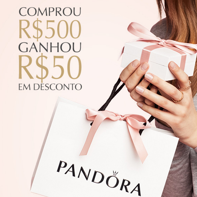 Cupom promocional Pandora Joias de R$ 50 acima R$ 500 - CUPOM PANDORA 50 OFF