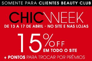 chick week sephora 15 desconto