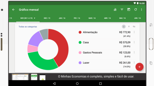 Tela de app controle financeiro. Foto: reprodução.