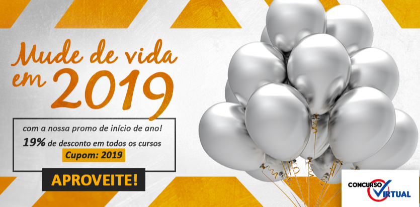 Cupom 19% OFF em todo site Concurso Virtual - cupom concurso virtual 2019