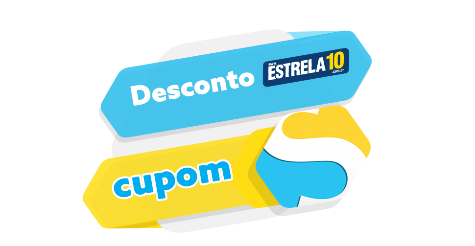 Cupom cumulativo Estrela10 - 6% OFF + 10% à vista - cupom de desconto estrela10