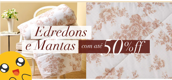 Até 50% OFF em Edredons e Mantas MMartan + cupom - cupom mmartan edredons