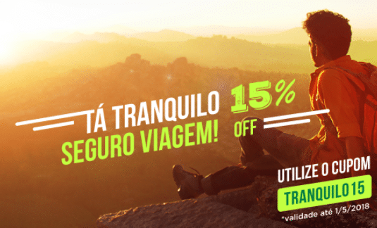 Cupom desconto de 15% em seguro viagem - cupom seguros promo