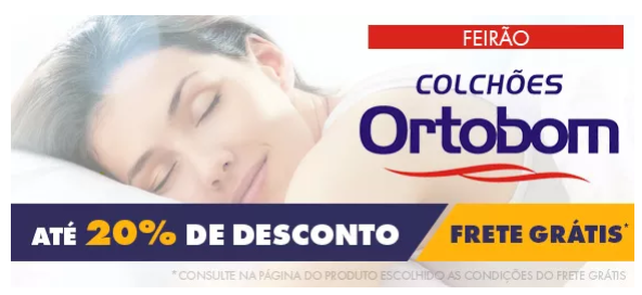 Promoção de Colchões Ortobom com 20% e frete grátis - desconto colchões ortobom