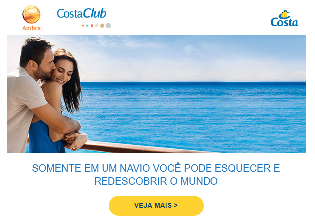 Desconto até 20% OFF no Costa Cruzeiros com CostaClub - desconto costa cruzeiros club