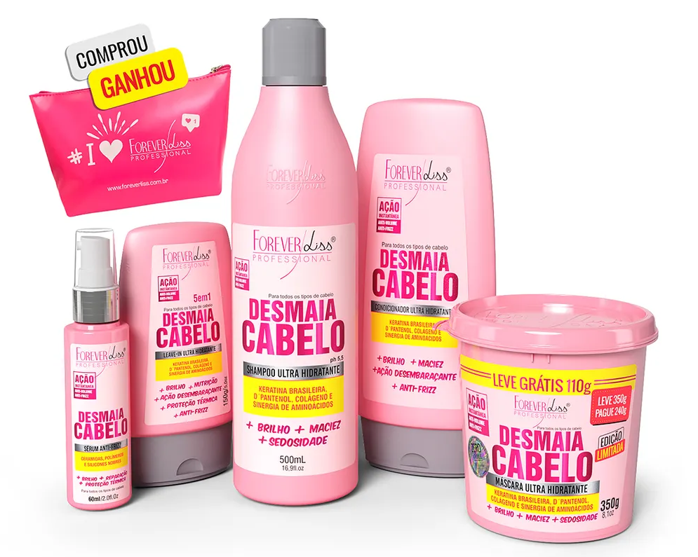 Desconto 49% no Kit Desmaia Cabelo completo Forever Liss - desconto desmaia cabelo