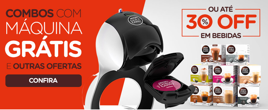 Combos com máquina grátis e 30% OFF em cápsulas Dolce Gusto - desconto dolce gusto