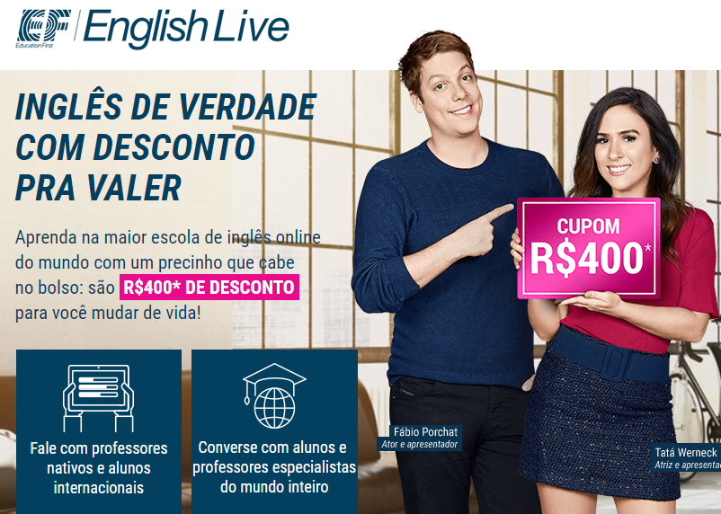 Desconto EF English Live - R$ 400 de bônus no site - desconto ef english live 1