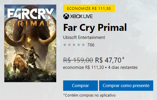 Jogo Xbox One Far Cry Primal por R$ 47,70 download - desconto farcry primal xbox one