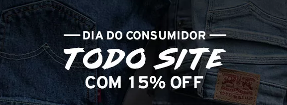 Cupom de 15% desconto no site Levi's Jeans - desconto levis 15 off