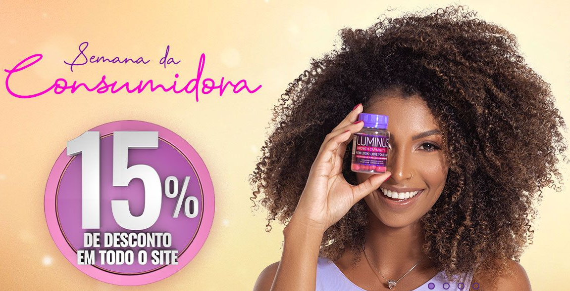 Todo site Luminus Hair com 15% OFF na semana do consumidor - desconto luminus hair dia consumidor 2019