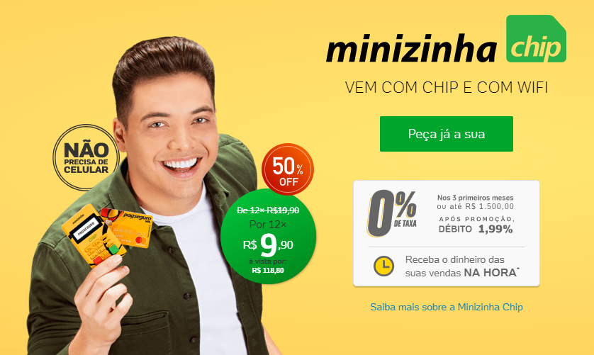 Minizinha Chip com até 50% OFF pelo site do Pagseguro - desconto minizinha chip