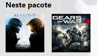 Pacote Xbox Games com Gears 4 e Halo 5 por R$69 - desconto pacote