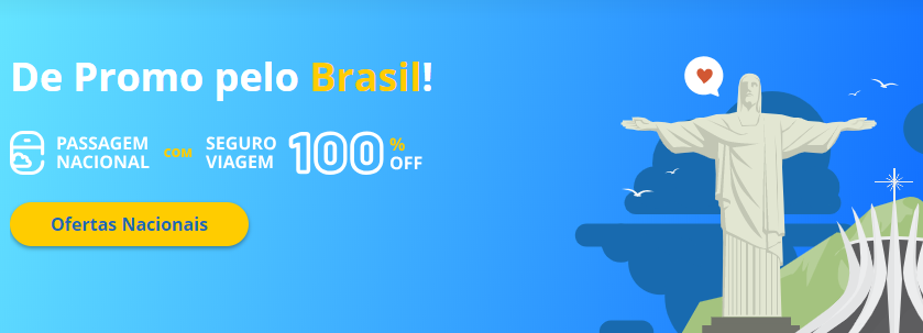 Compre passagens aéreas e ganhe 100% OFF no seguro de viagem - desconto passagens promo 1