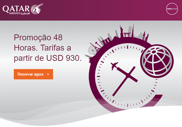Ofertas de Passagens Qatar Airways a partir $930 - desconto qatar airways