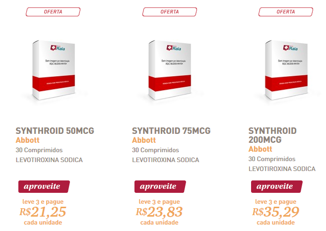 Synthroid com desconto de 25% comprando 4 unidades - desconto synthroid