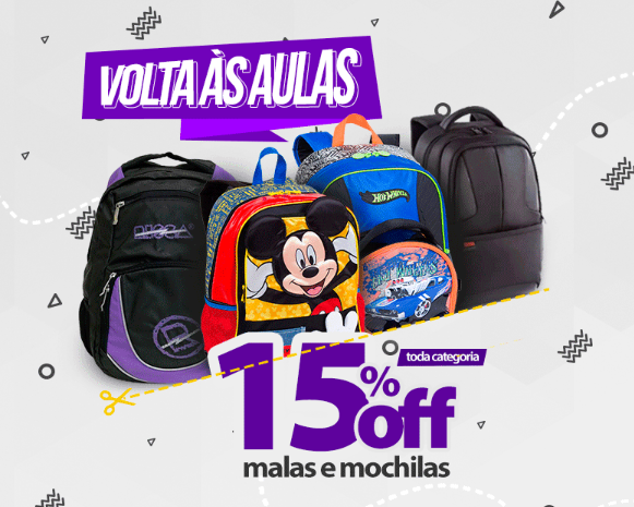 15% OFF em malas, mochilas e estojos escolares na Valejet - desconto valejet malas e mochilas