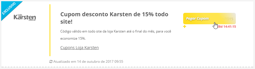 Como funciona o sistema de compras com cupons de desconto? - cupons de desconto Dicas para economizar exemplo de cupom na loja Karsten