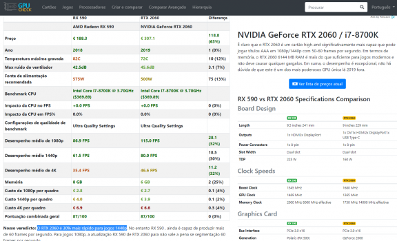 Como escolher a melhor placa de vídeo para jogos - placa de vídeo para jogos Guias gpu check rtx 2060 vs rx 590