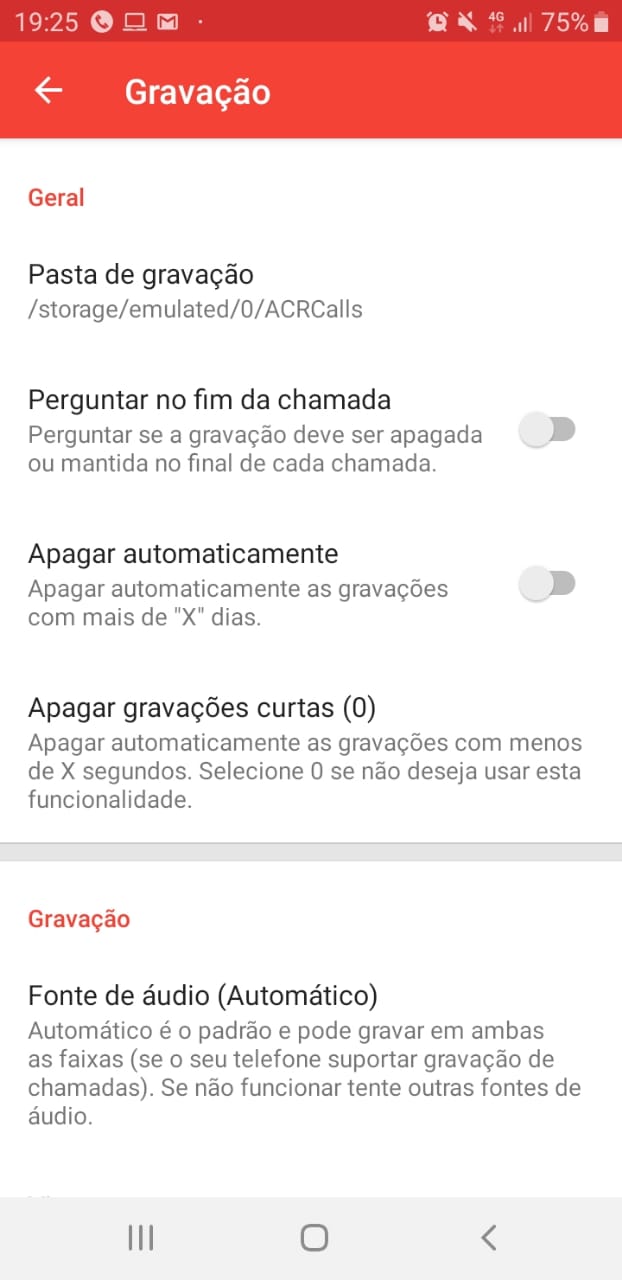 Gravar Chamadas no Android - Configuração do ACR - Parte 4