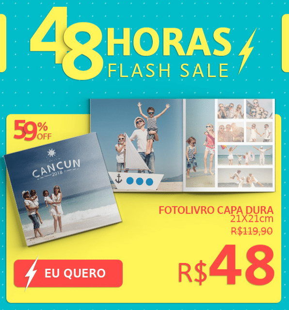 Desconto de 59% OFF no Fotolivro Capa Dura - promo phooto